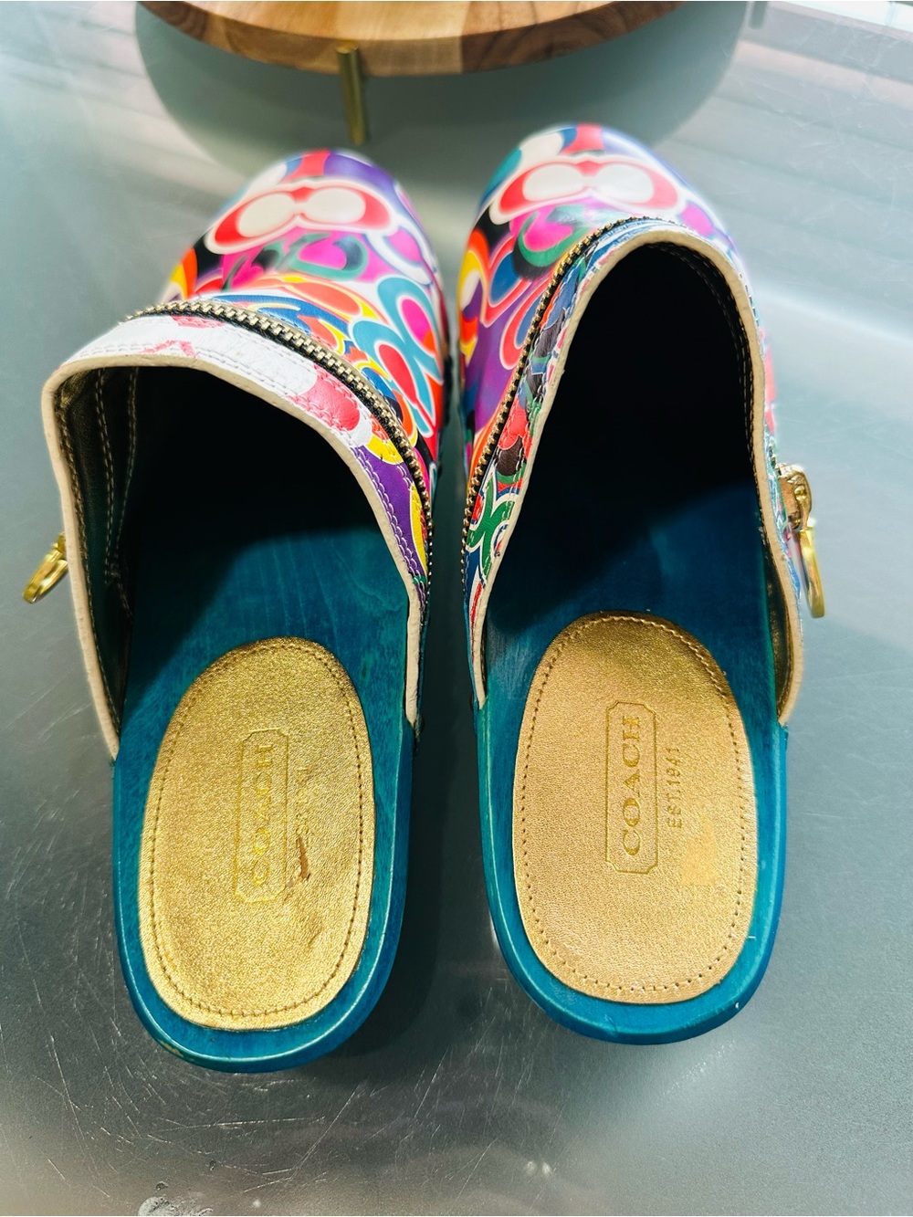 Coach Poppy Jessi Multicolor Clogs Mules Women’s Size 9 Vintage Y2K Like New - Picture 7 of 10